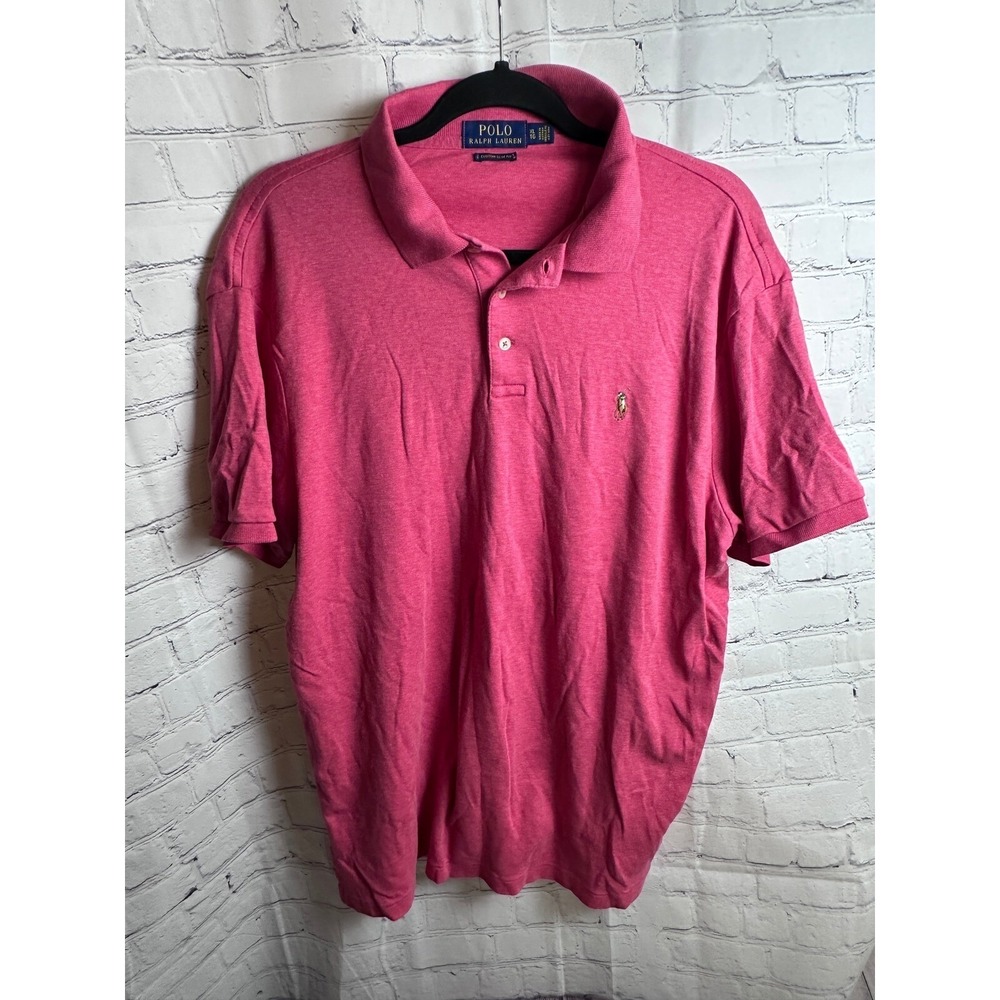 Polo Ralph Lauren Custom Slim Fit Pink Polo Shirt Classic XL